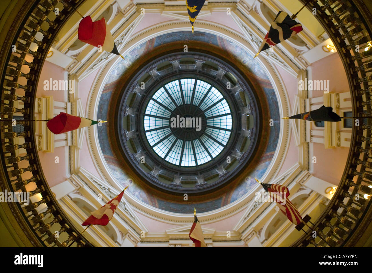 Usa Kansas Topeka Kansas State Capital View Of The Dome