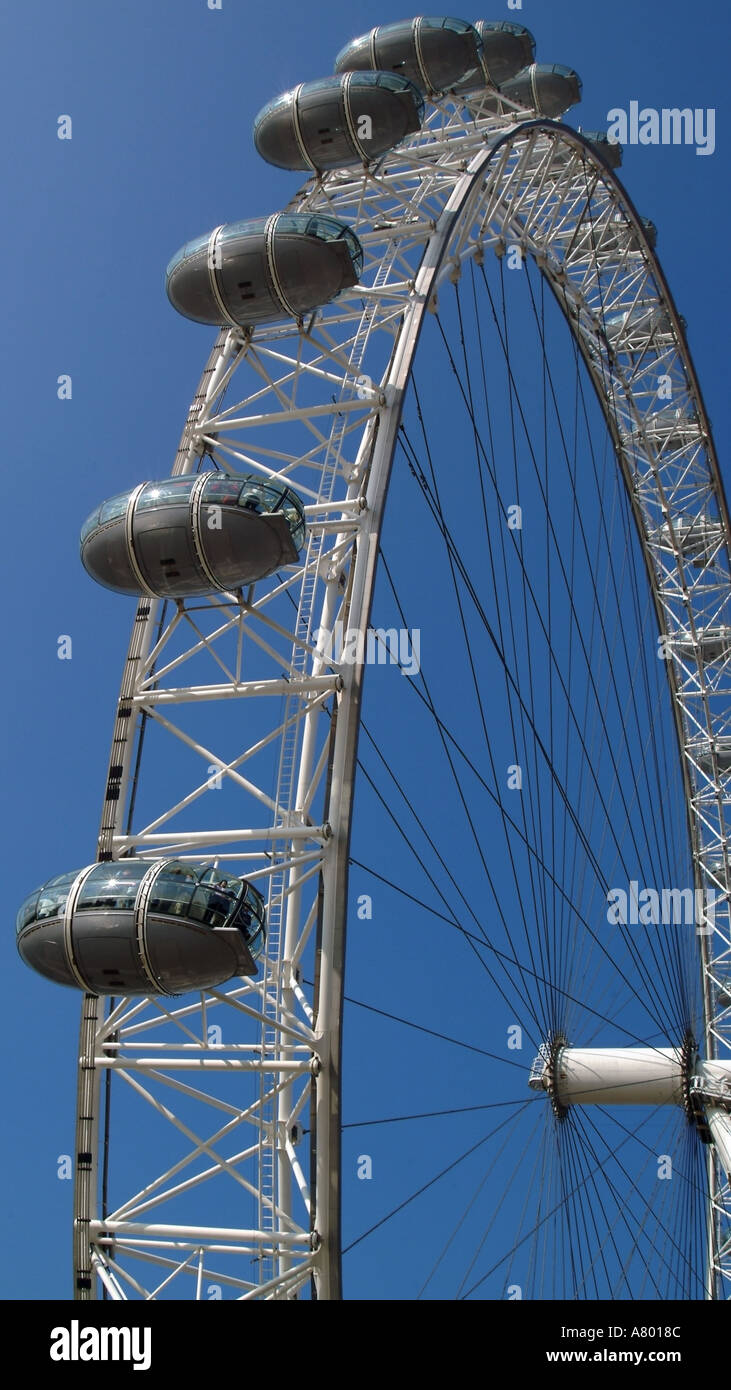 england london river thames the london eye county hall view from embankment Stock Photo