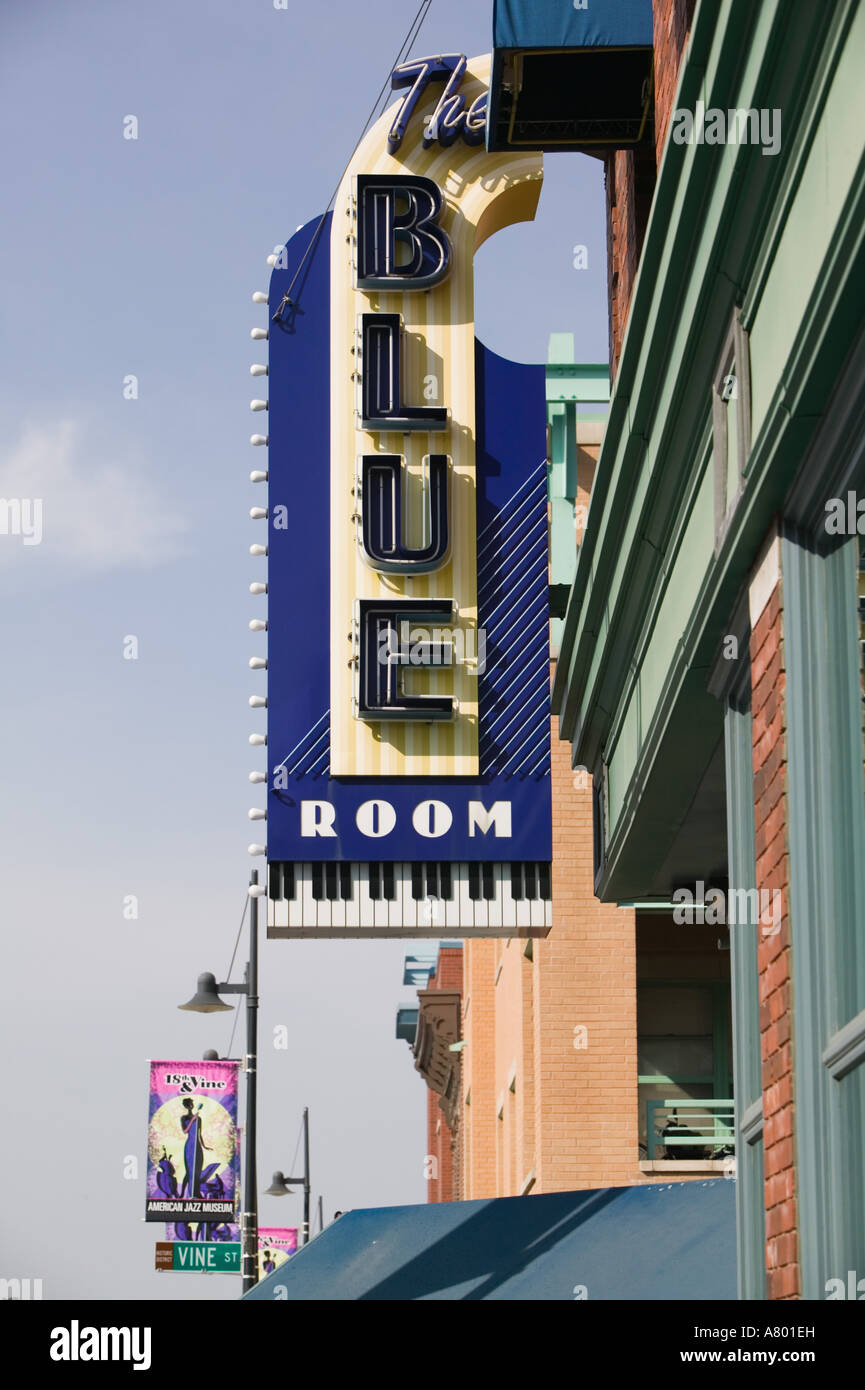 Usa Missouri Kansas City Historic Jazz District Blue