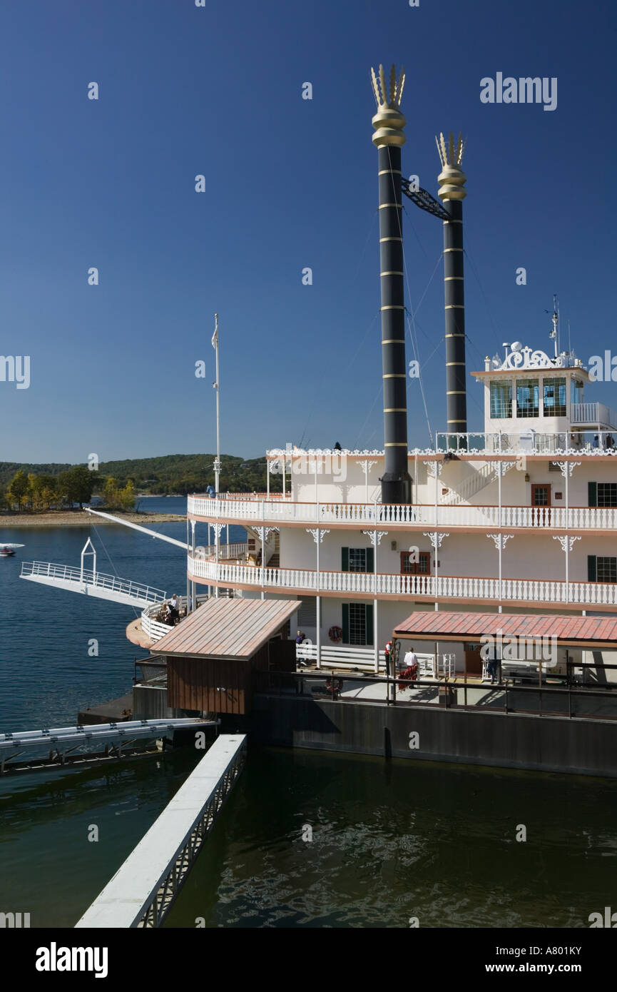 USA, Missouri, Branson, Branson Belle Showboat on Lake Stock