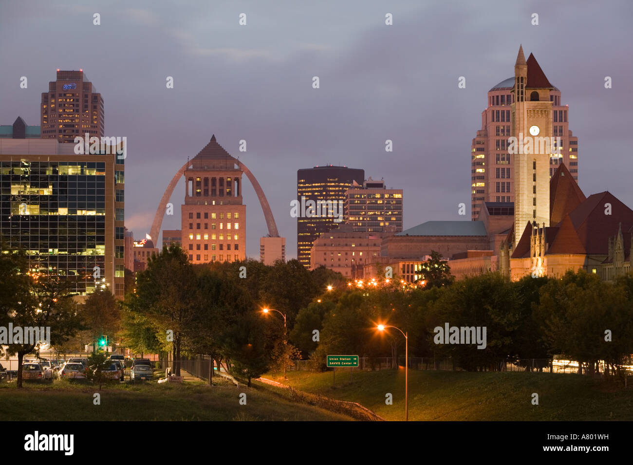 USA, Missouri, St. Louis City View before Dawn Stock Photo Alamy