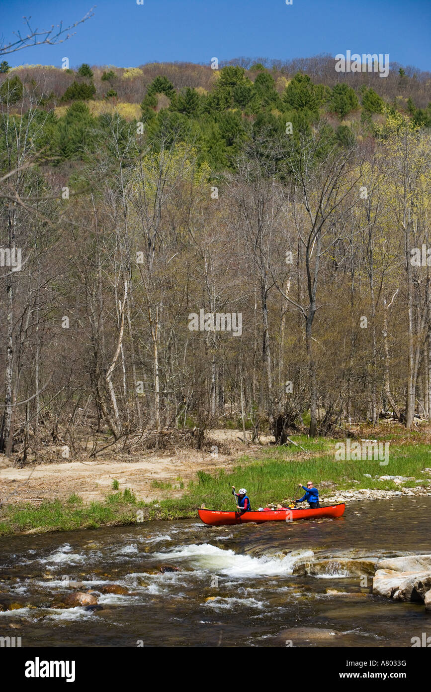 Canoeing the Ashuelot River in Surry, NH. A tributary of the