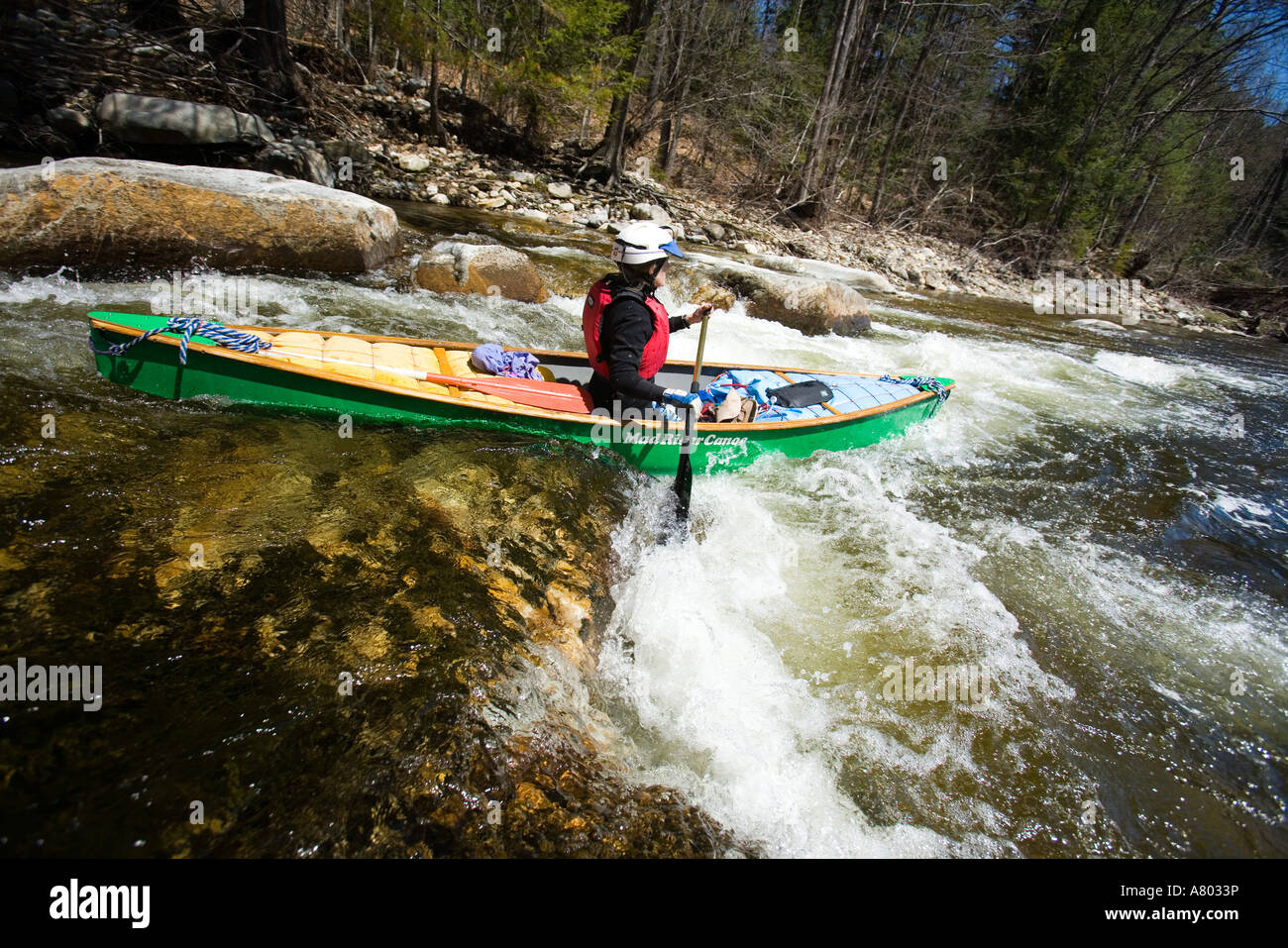 Canoeing the Ashuelot River in Surry New Hampshire USA (MR Stock Photo