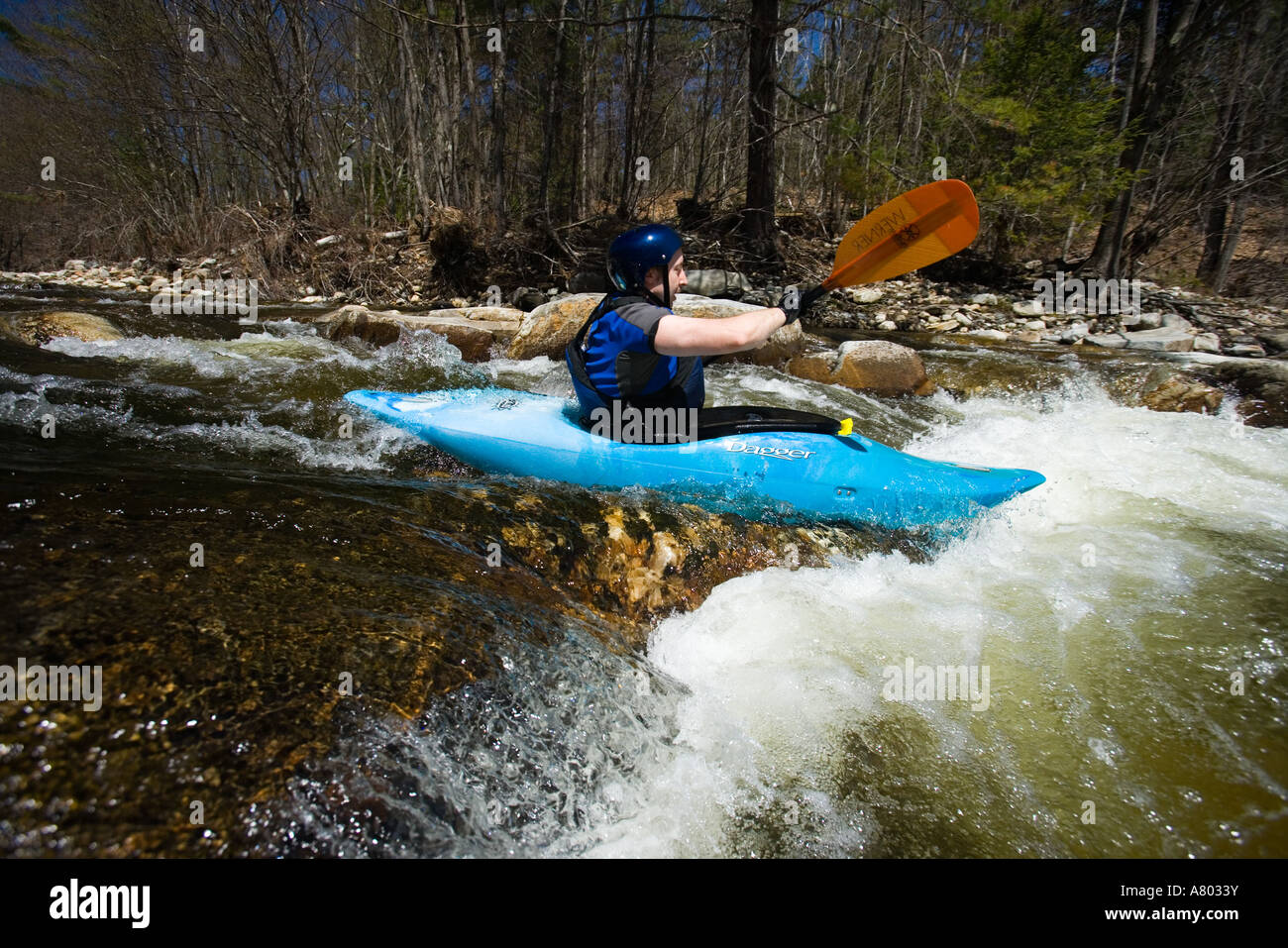 Kayaking the Ashuelot River in Surry New Hampshire USA (MR Stock Photo