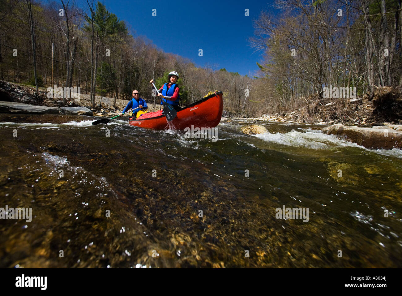 Canoeing the Ashuelot River in Surry New Hampshire USA (MR Stock Photo