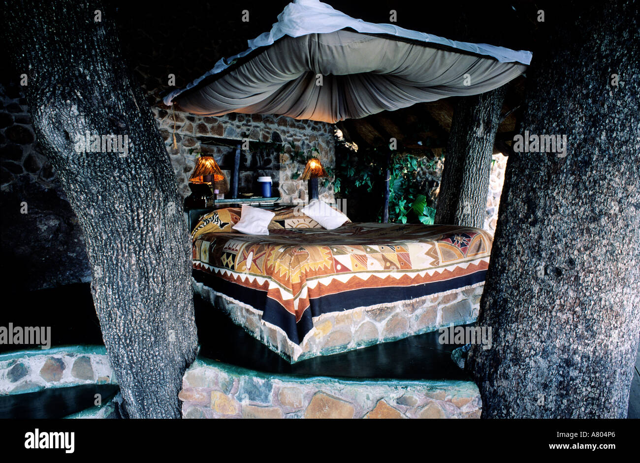 Zambia, Livingstone, the Tongabezi Lodge, Tree house room Stock Photo