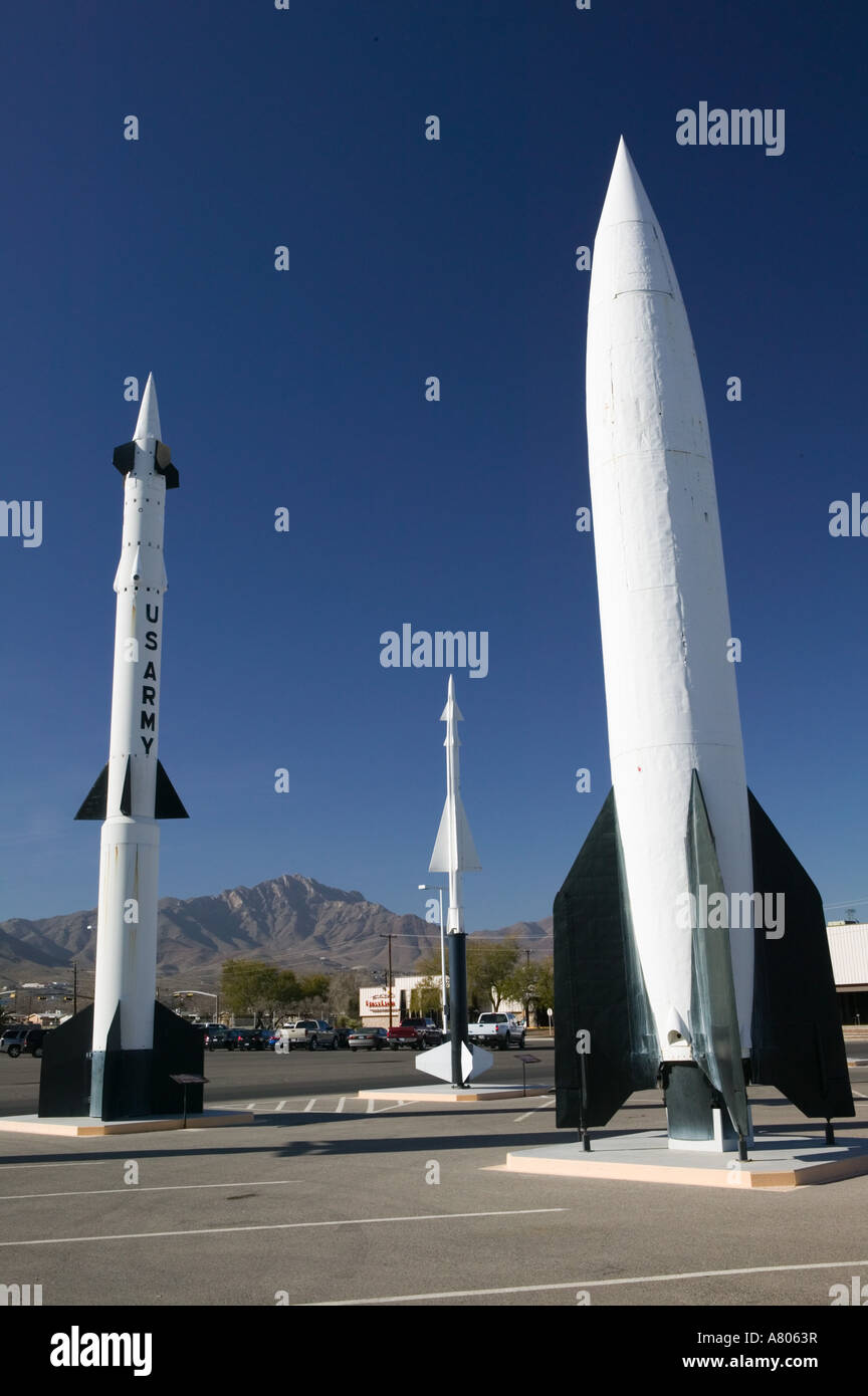 USA, TEXAS, El Paso: Fort Bliss US Army Base, US Army Air Defence Artillery Museum, Missles Stock Photo