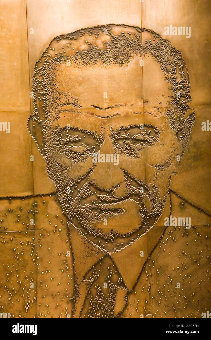 USA, TEXAS, Austin: Lyndon Baines Johnson Presidential Library & Museum LBJ Relief in the Great Hall Stock Photo