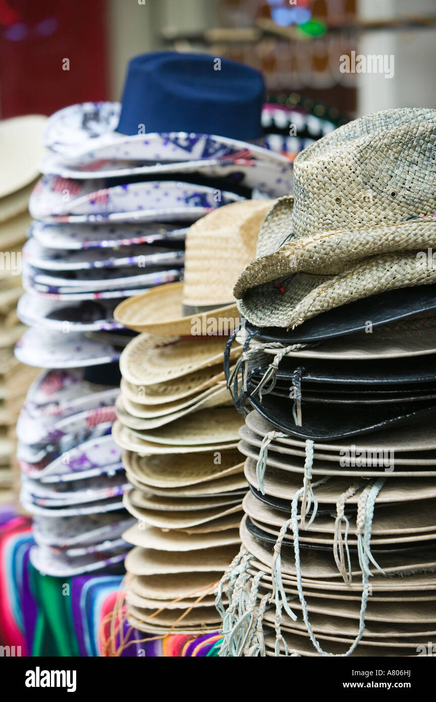USA, TEXAS, San Antonio Market Square Mexican Marketplace, Cowboy Hats