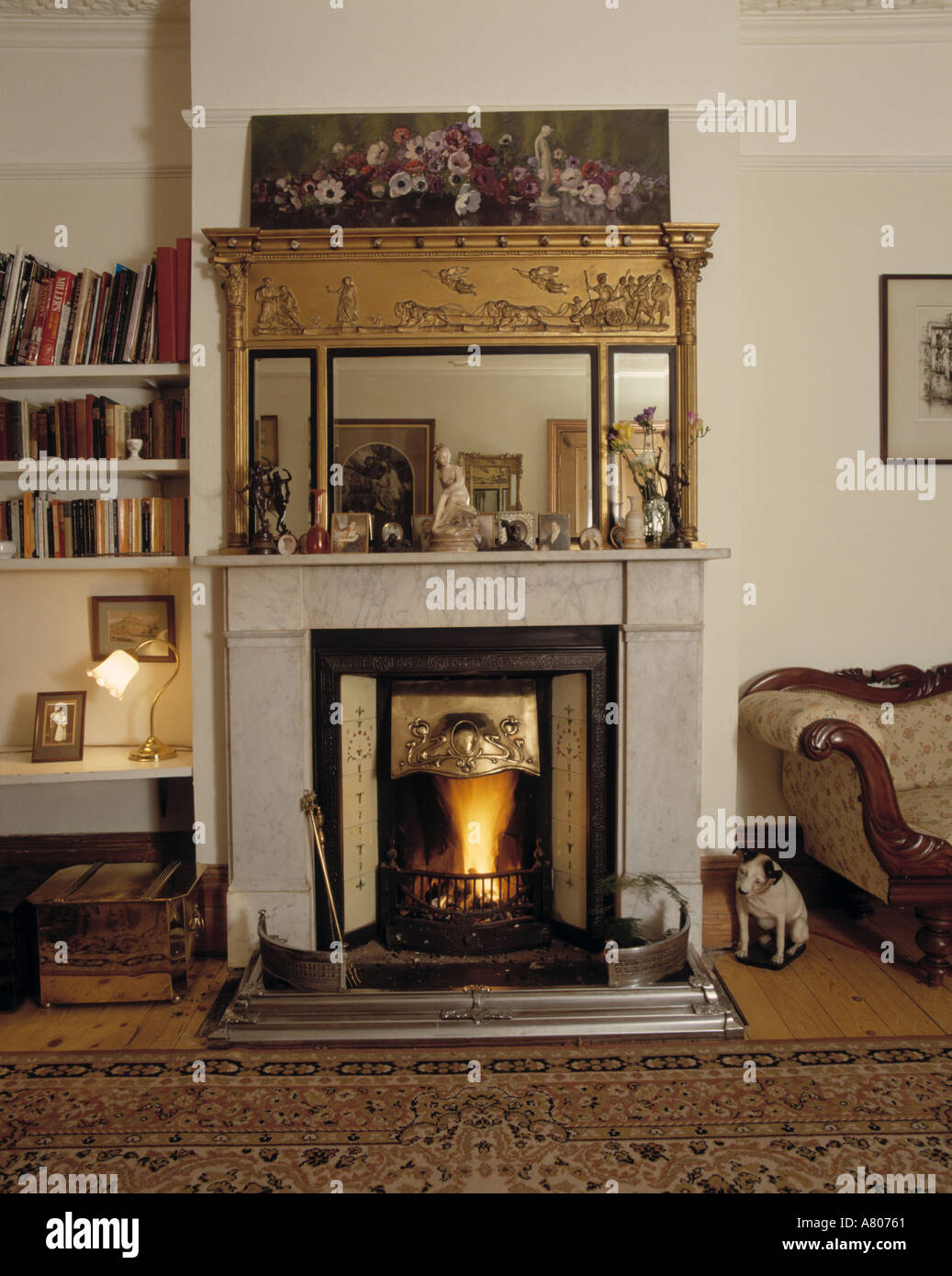 Antique Mirror Above Fireplace In High Resolution Stock Photography and ...