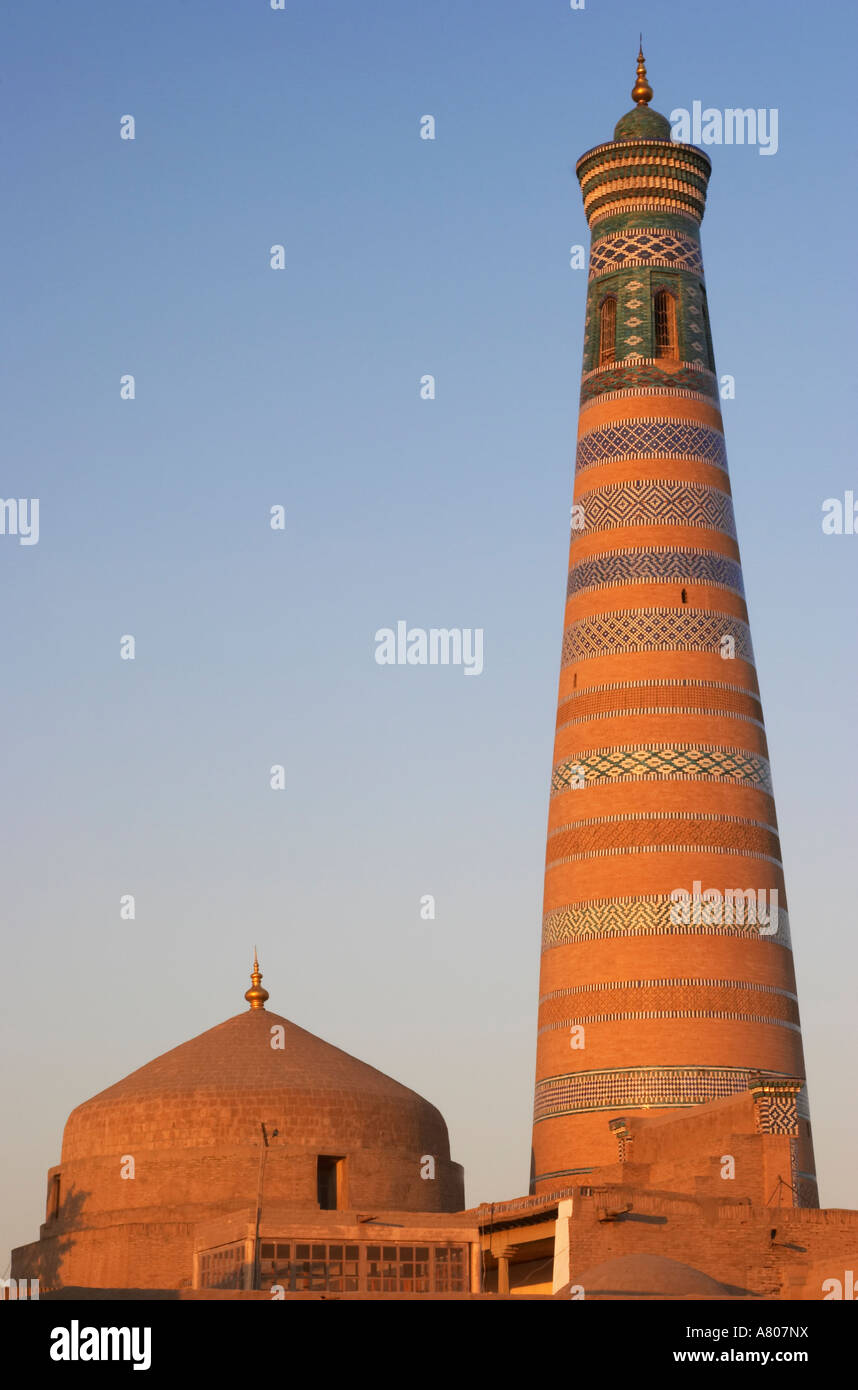 Islom-Huja Minaret At Dawn, Khiva Stock Photo