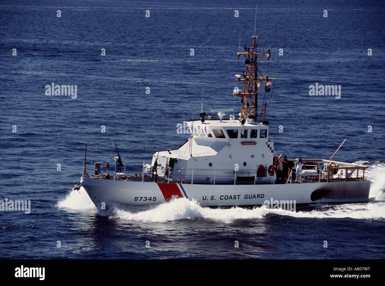 USA. U.S. Coast Guard 87ft Coastal Patrol Boat (WPB 87345) Wahoo cruises Stock Photo