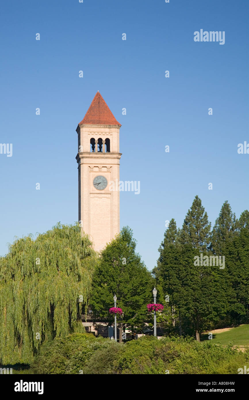 WA, Spokane, Clock Tower at Riverfront Park Stock Photo Alamy