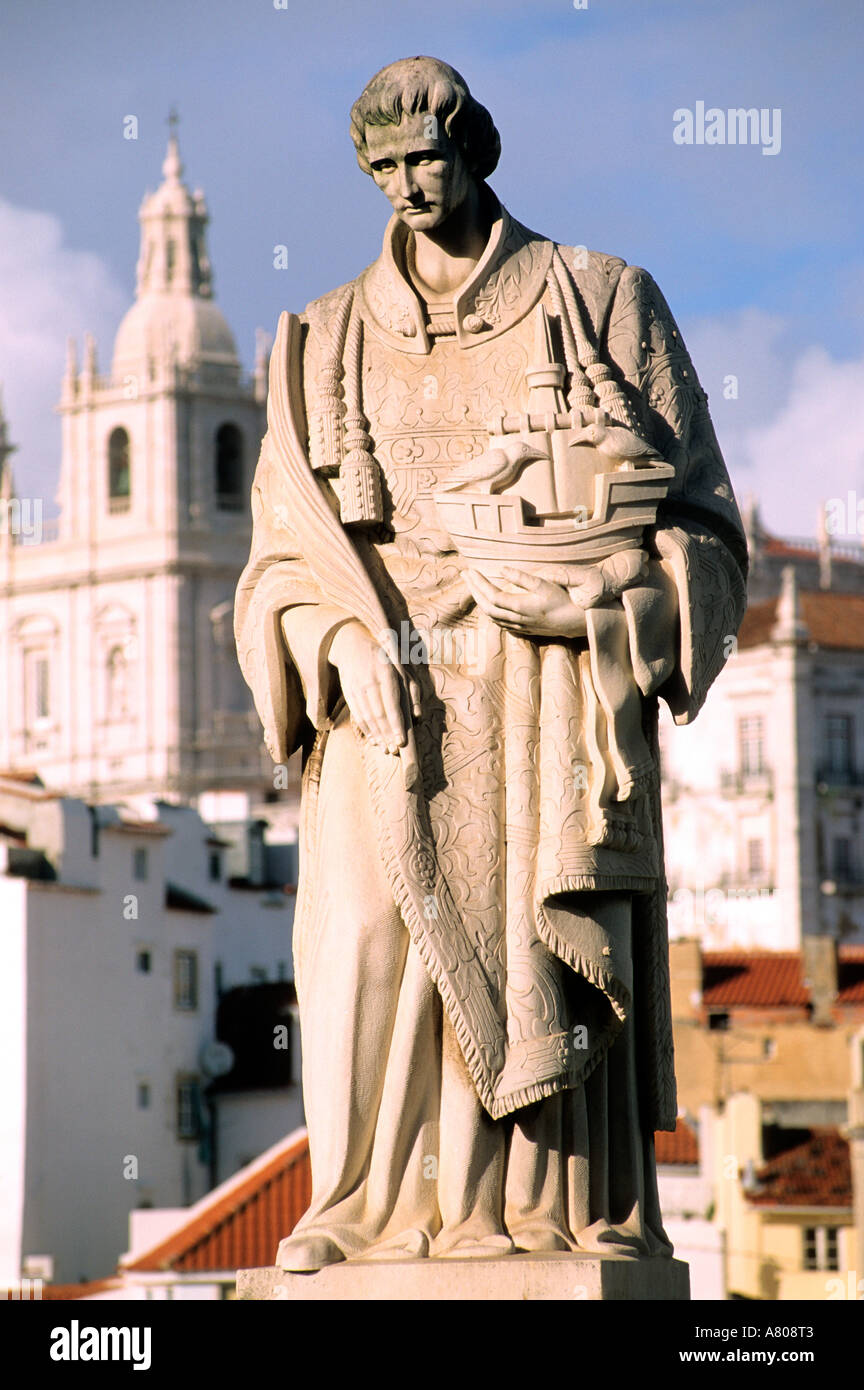 Portugal Estramadura Province Lisbon Statue In Santa Luzia District portugal-estramadura-province-lisbon-statue-in-santa-luzia-district