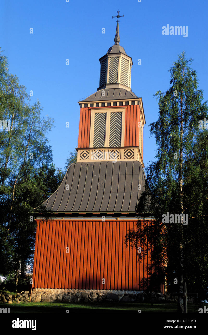 Finland, Karelia, Ilomantsi, wooden Lutheran church Stock Photo