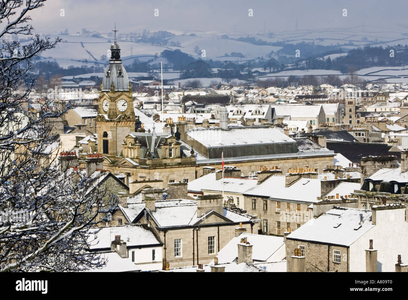 Snow Covered Kendal Stock Photo Alamy