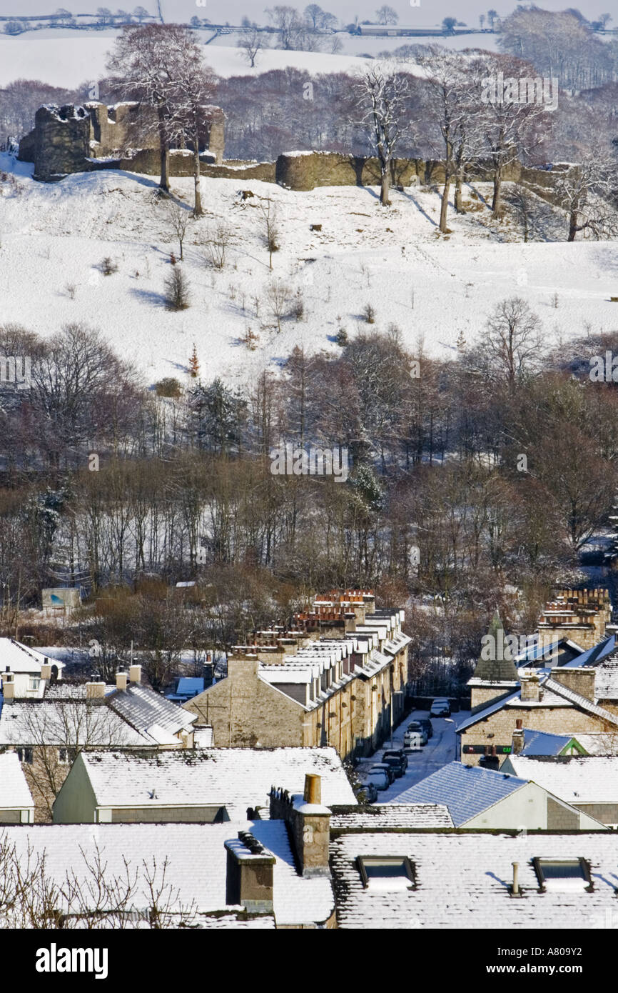 Kendal Castle in Snow Stock Photo Alamy