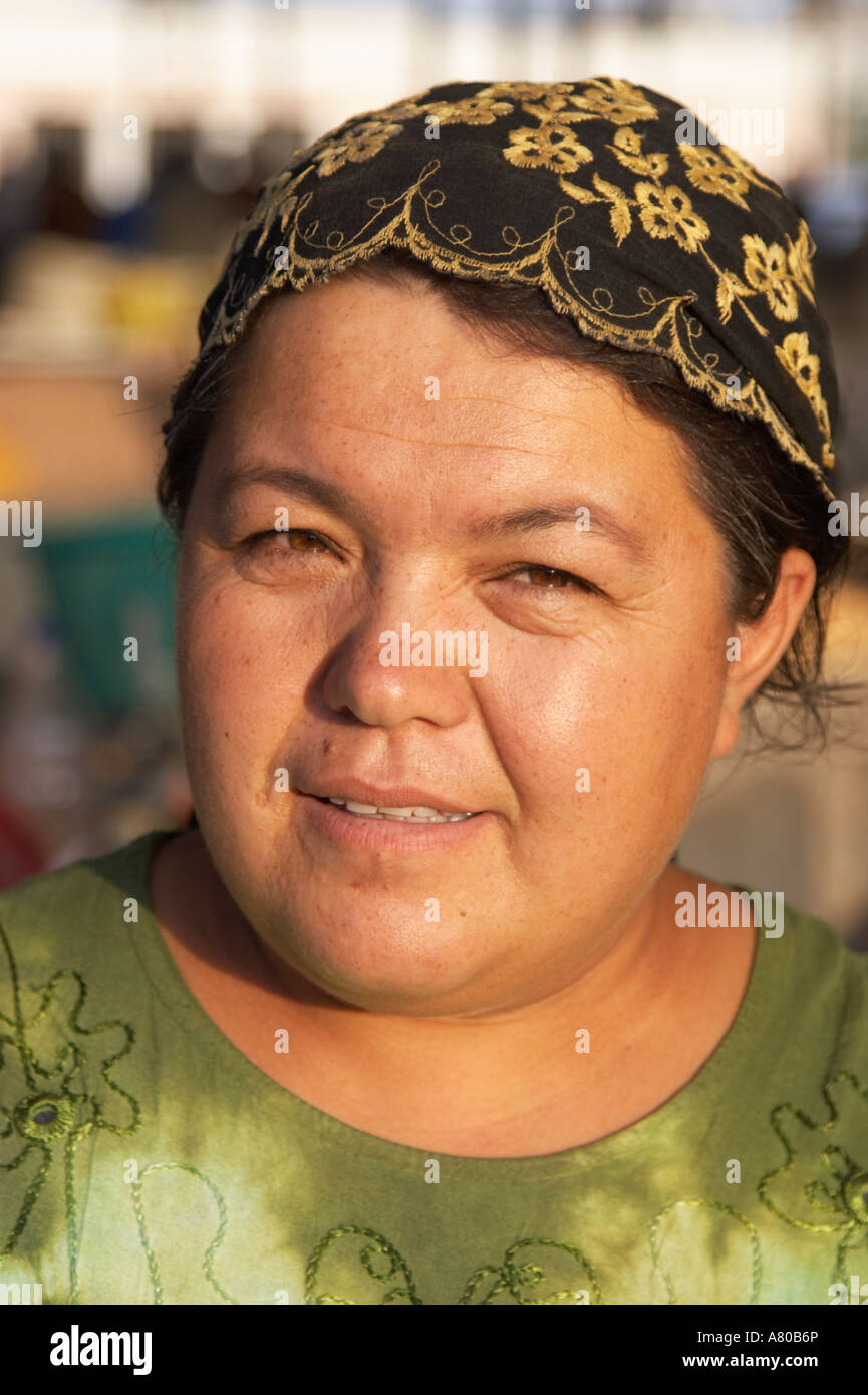 Portrait Of Market Vendor, Uzbekistan Stock Photo - Alamy