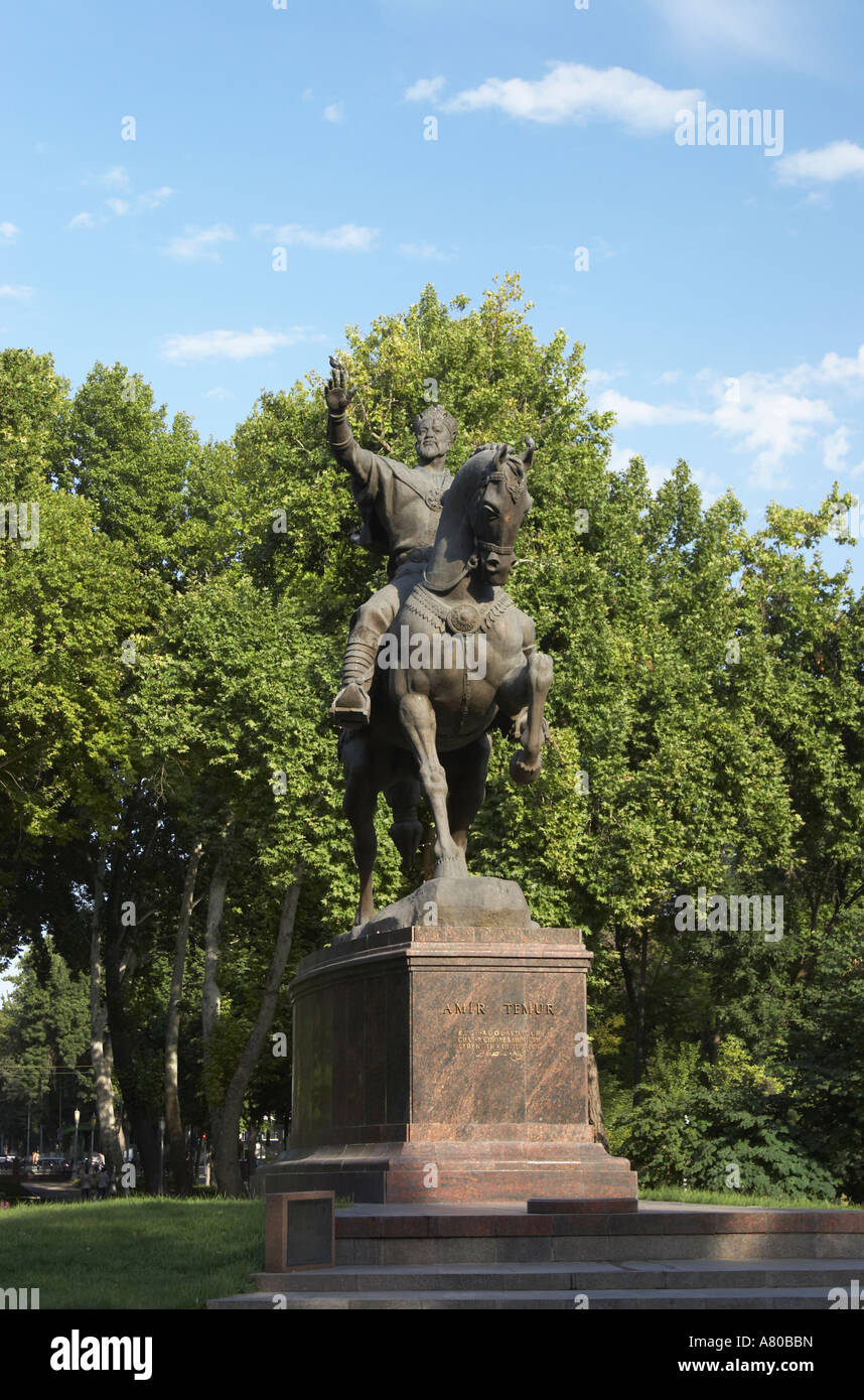 Park With Statue Of Amir Timur Stock Photo