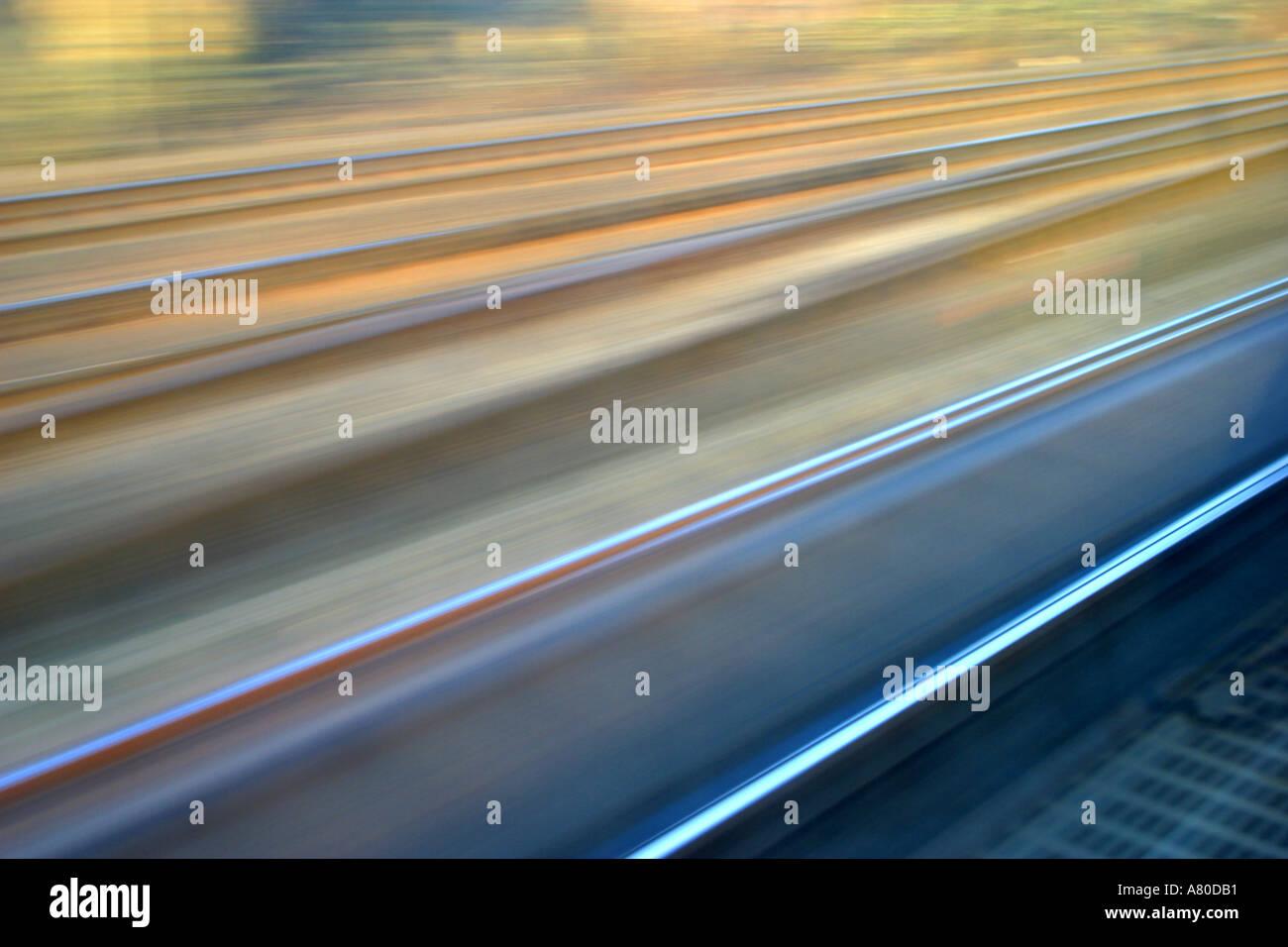 Blurred rail tracks Stock Photo