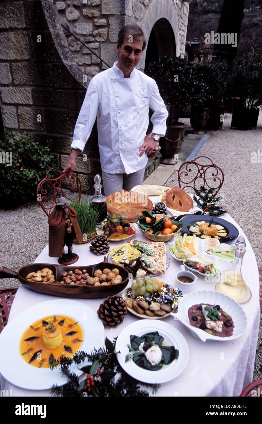 France, Bouches du Rhone, Les Baux de Provence village, La Riboto de Taven Hotel, Chef Jean Pierre Novi Stock Photo