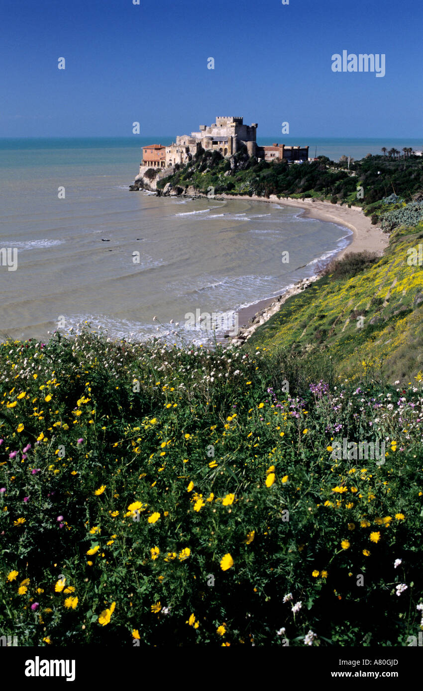 Italy, Sicily, Falconara, Norse Castle built on the 14th century