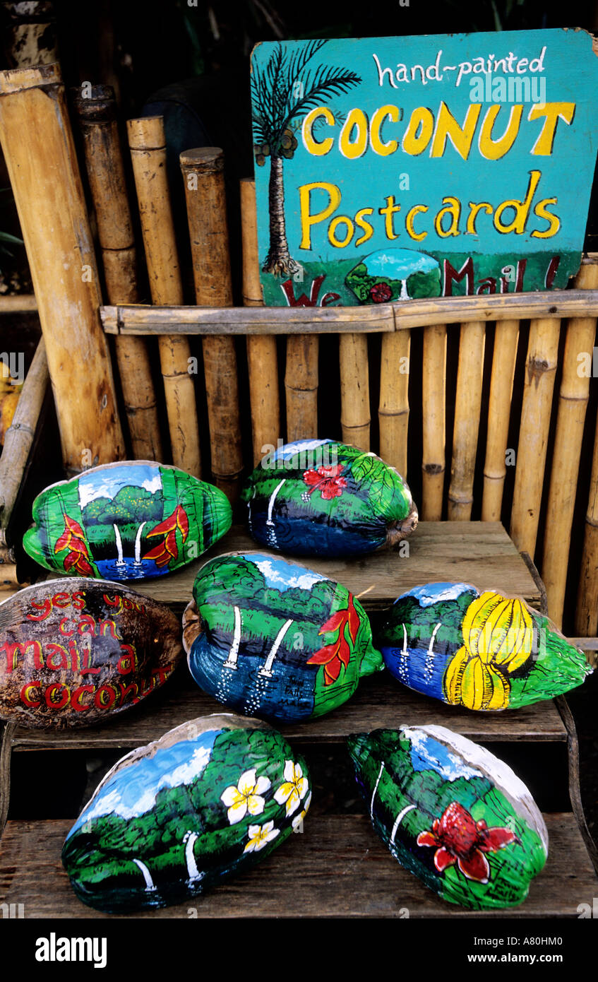 United States, Hawaii, Maui island, coconut postcards to send away Stock Photo Alamy