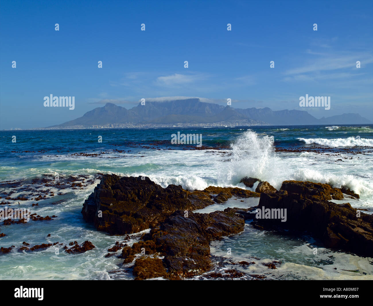 Table Mountain from Robben Island Stock Photo - Alamy