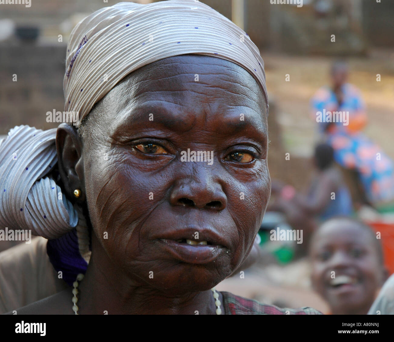 Woman with traditional face scars Stock Photo