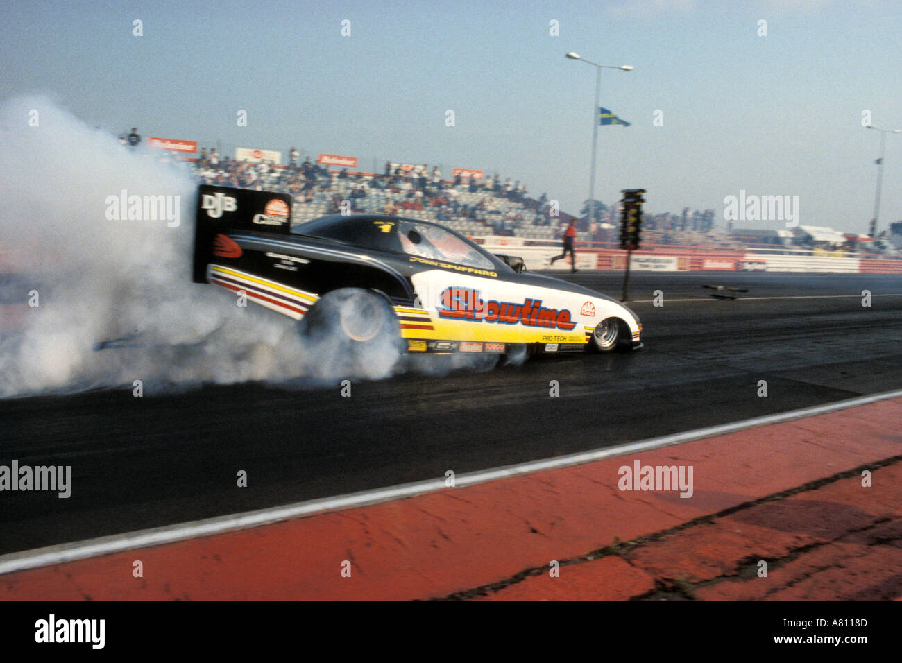 Funny car at santa pod dragstrip england Stock Photo
