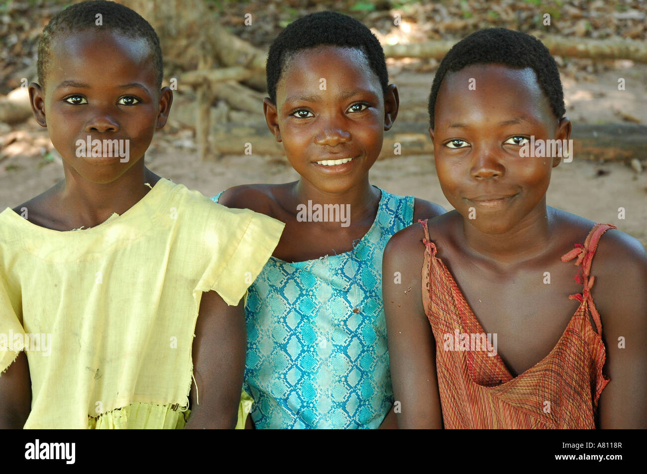 three zande girls Stock Photo