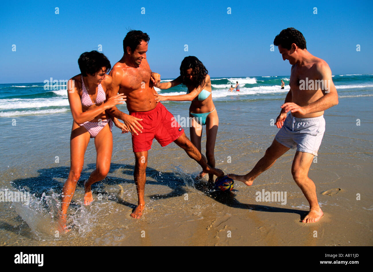 France, Landes, Biscarrosse beach (Model Release OK) Stock Photo