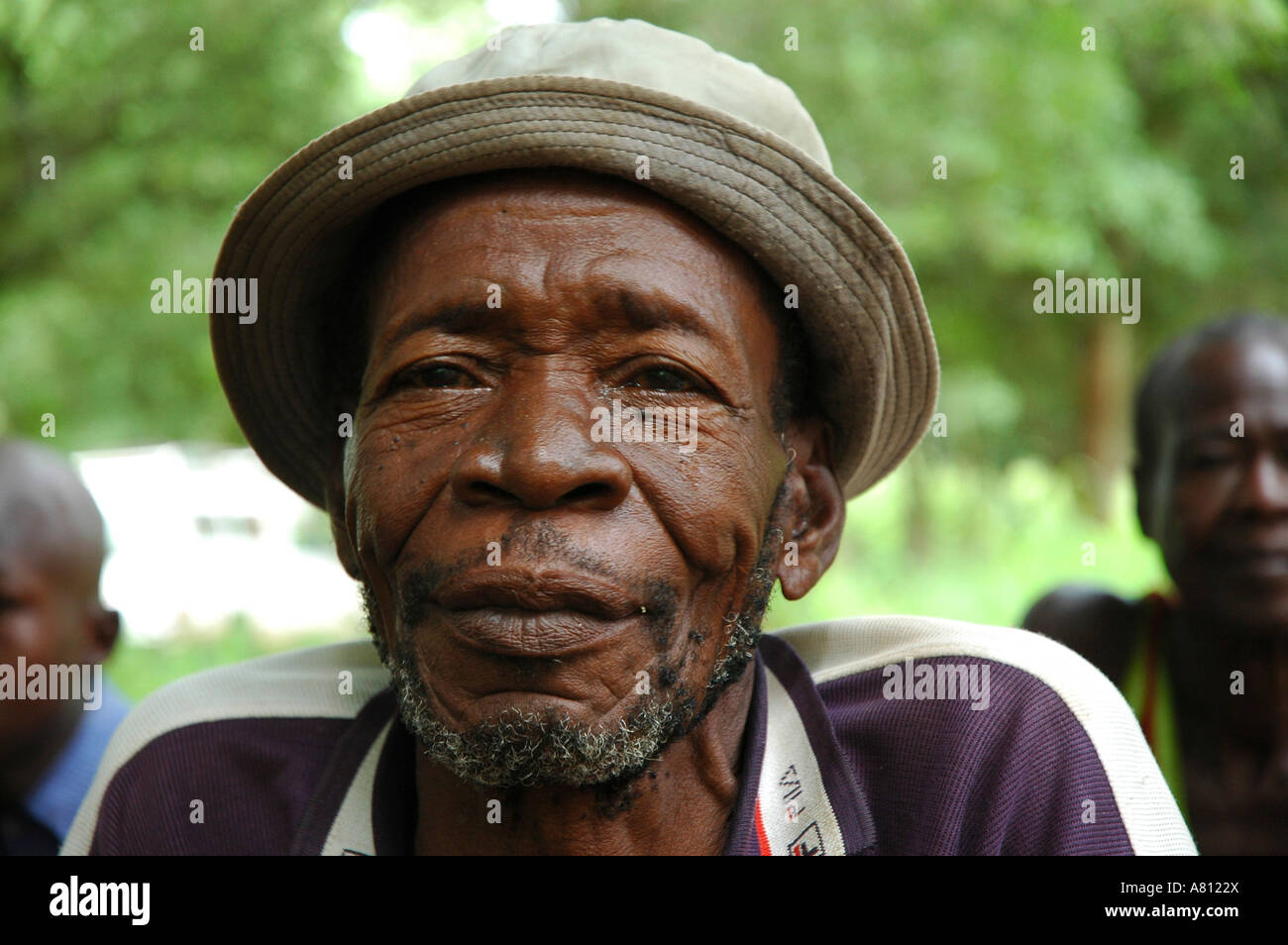 Old man with hat Stock Photo