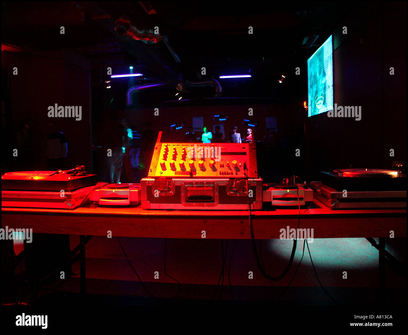 Turntables and mixing board Stock Photo Alamy