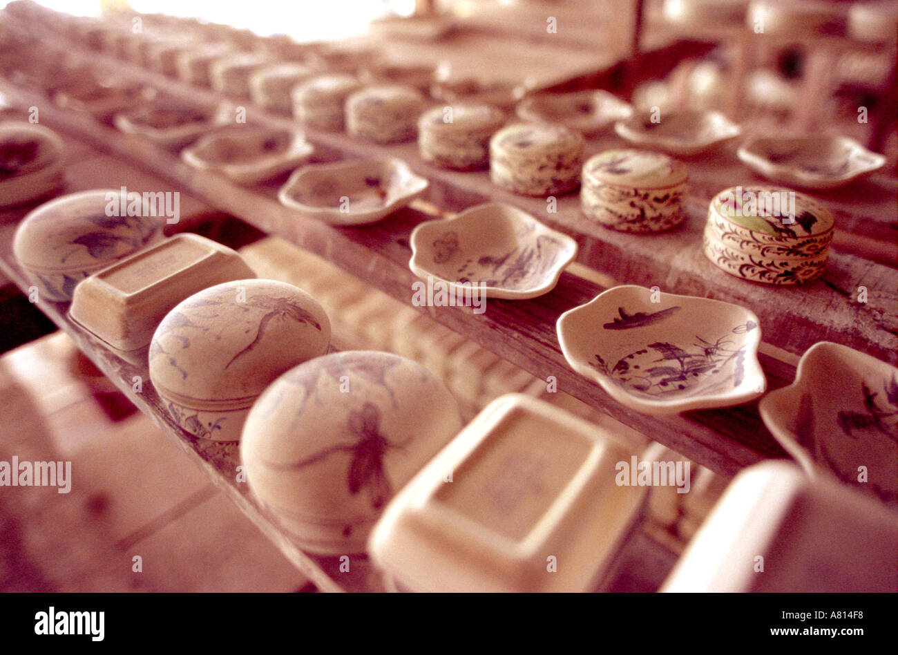 Drying ceramic souvenirs Stock Photo Alamy