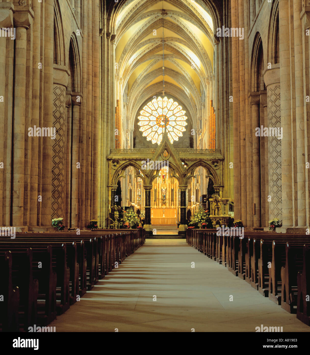 Interior View East Along The Nave Of Medieval Durham
