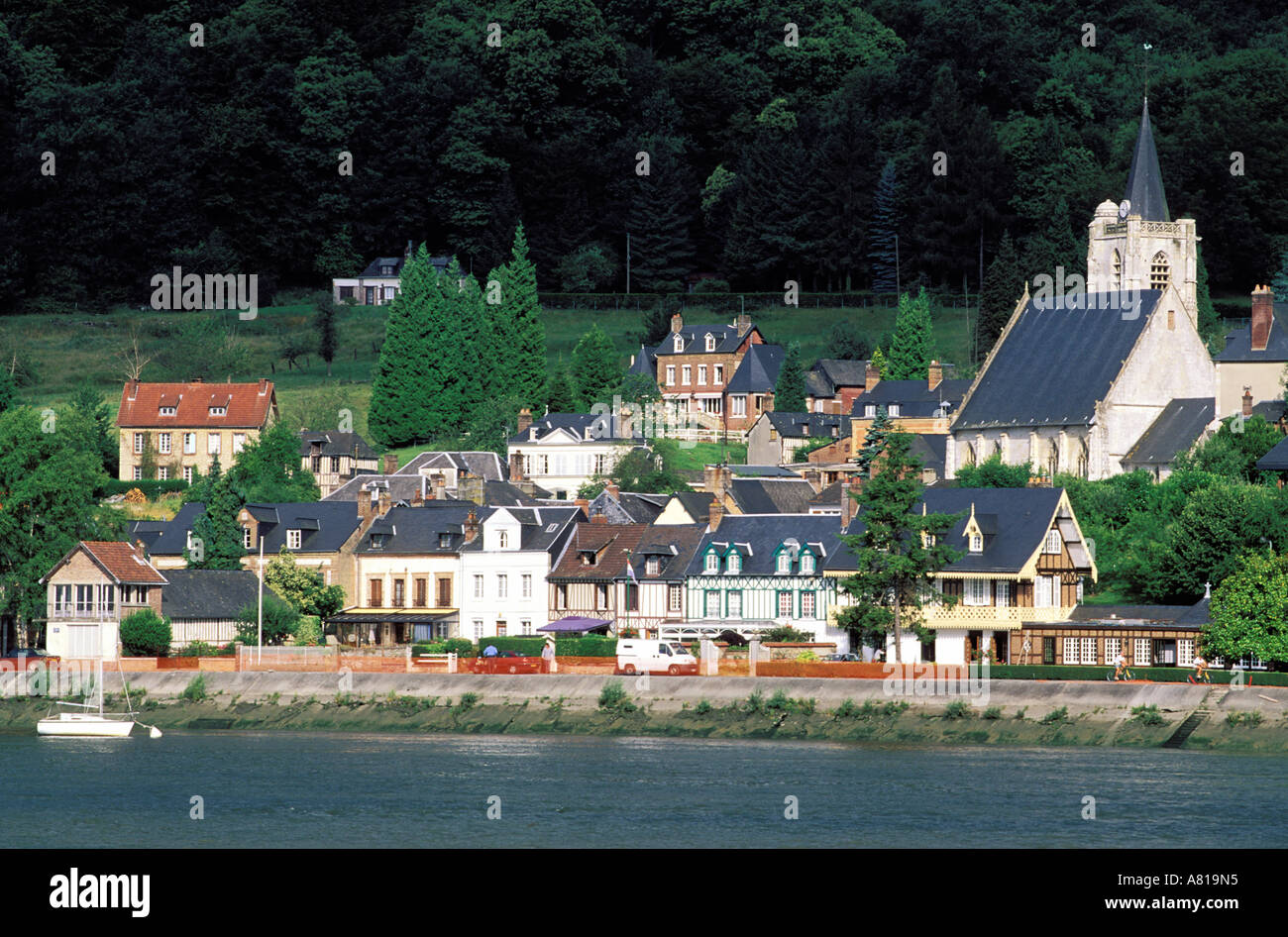 France, Seine Maritime, Villequier and the river Seine where Leopoldine Hugo died of drowing in 1843 Stock Photo