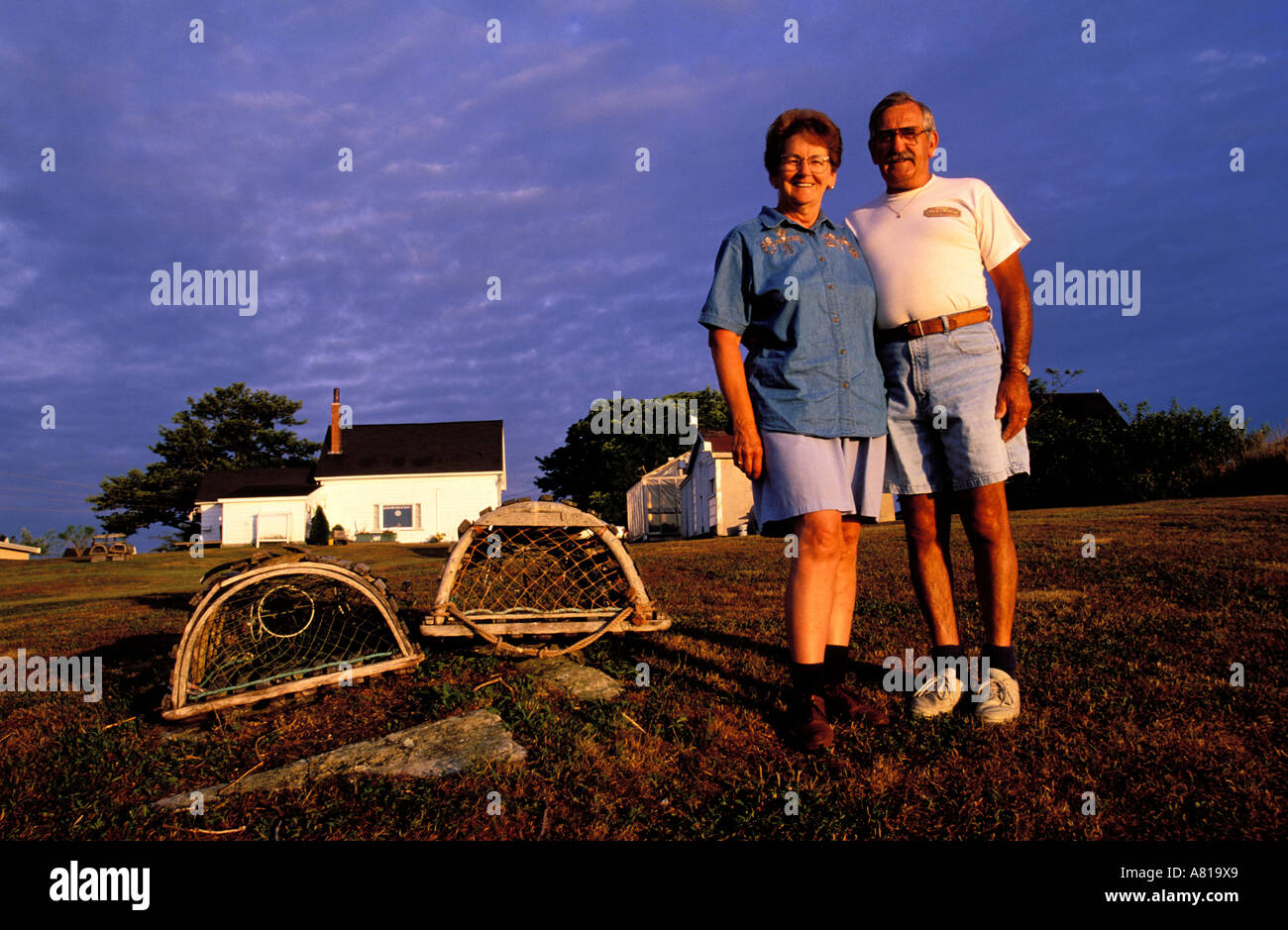 Canada, Nova Scotia, bed and breakfast Chez Marie, a West Pubnico, Acadian couple Stock Photo