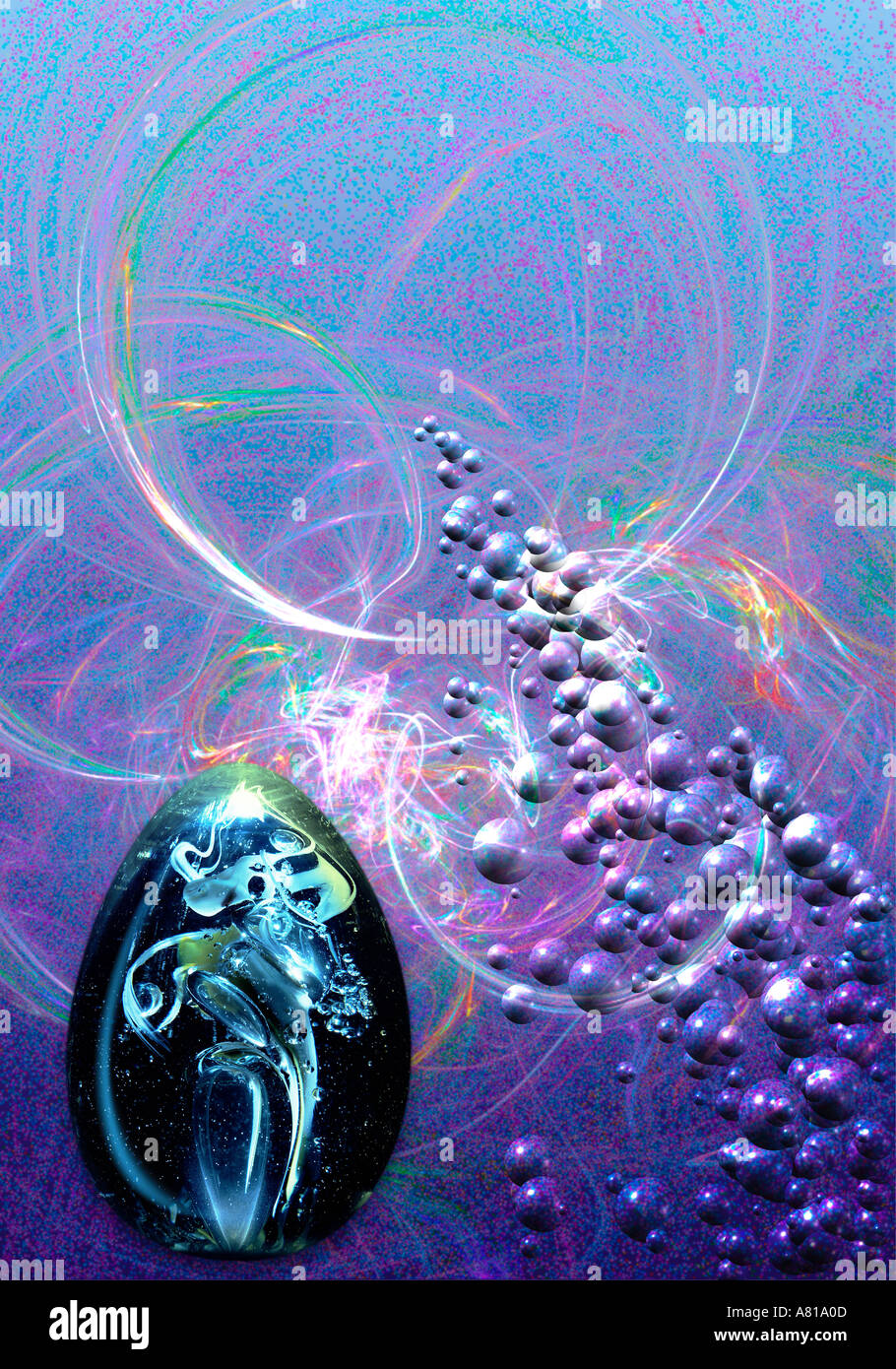 glass egg and abstract background Stock Photo
