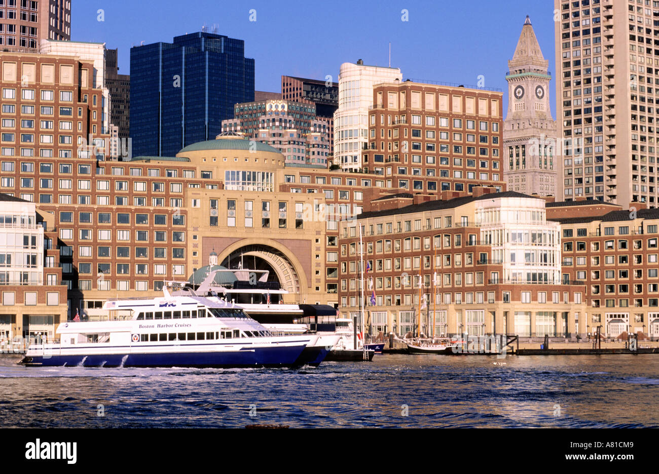 United States, Massachusetts, Boston, port and the Financial District Stock Photo
