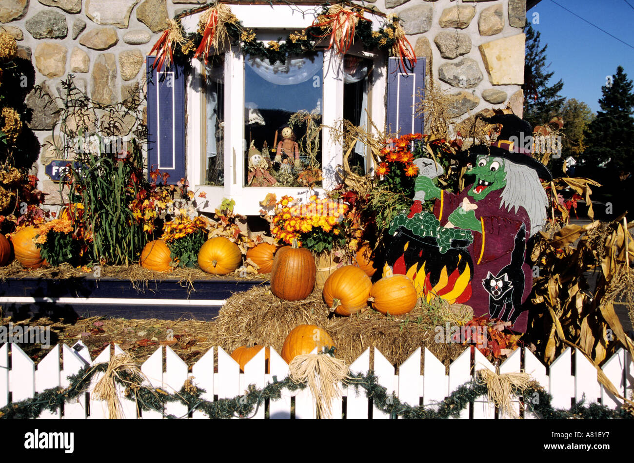 House Halloween Decorations Canada High Resolution Stock Photography