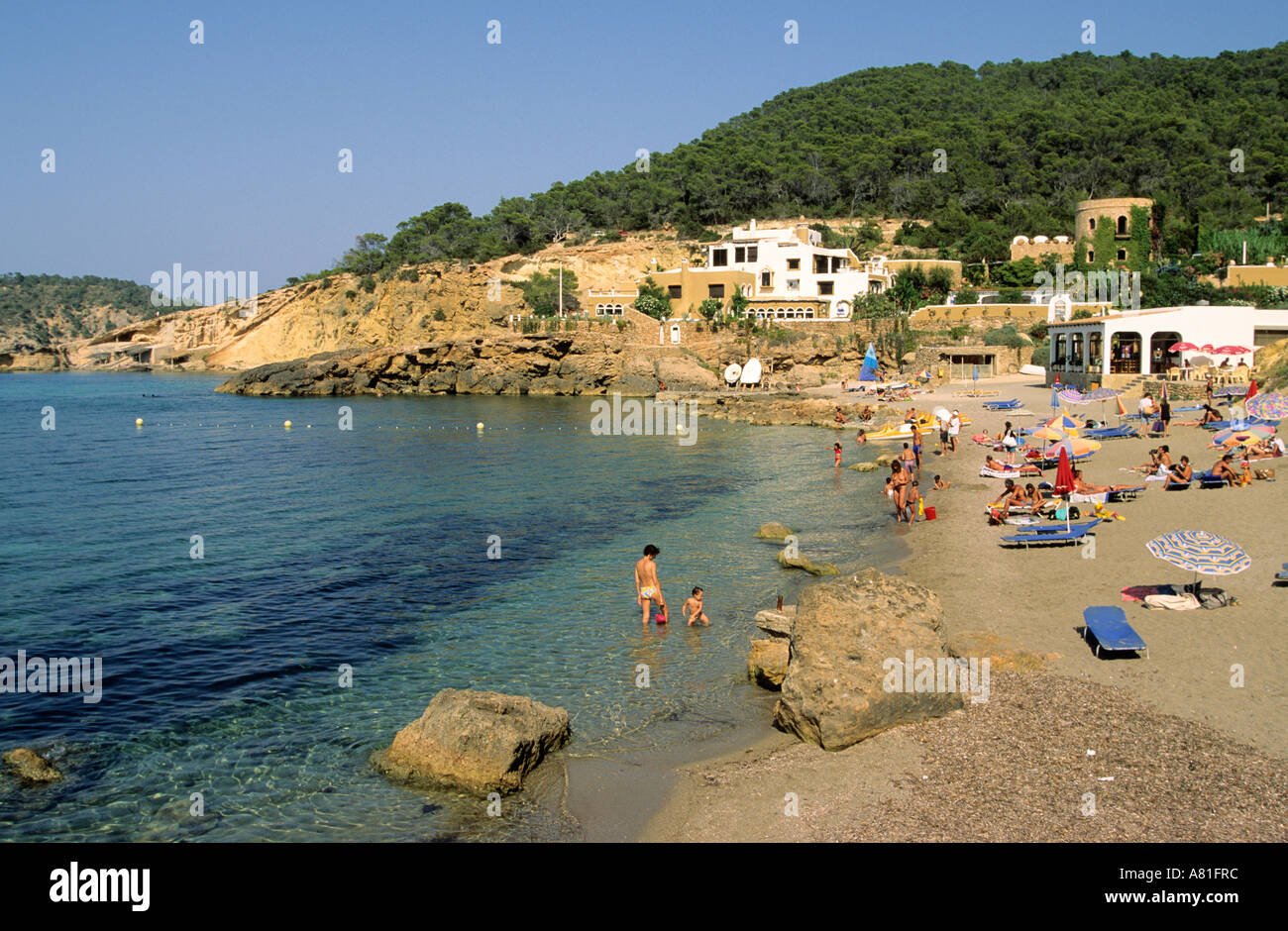 Spain, Balearic Islands, Ibiza, Cala Xarraca Beach Stock Photo