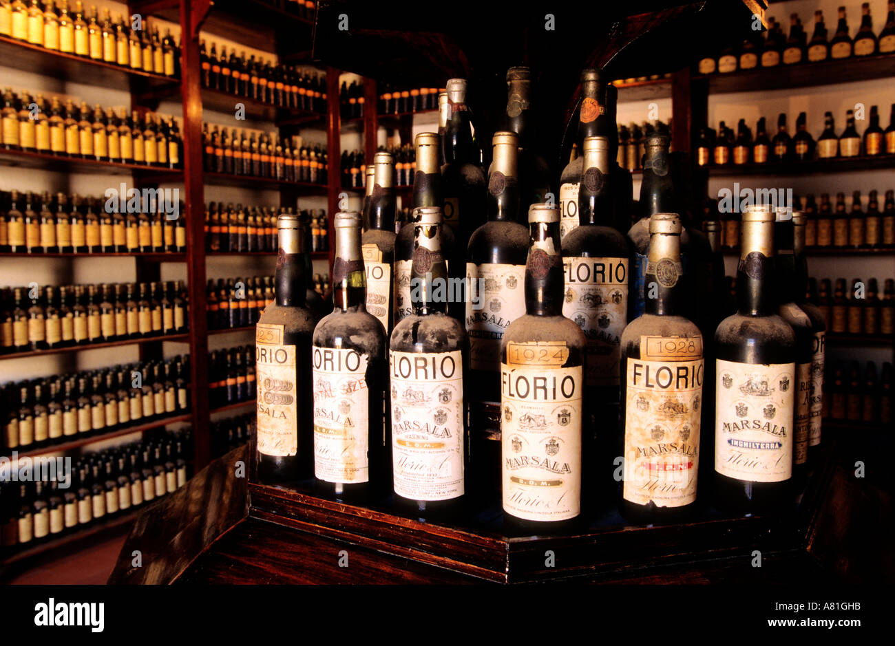Italy, Sicily, Marsala, Marsala wine, the Florio's cellars Stock Photo