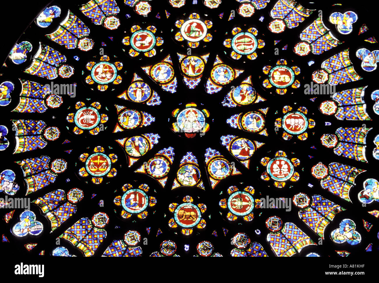 France, Seine Saint Denis, Saint Denis basilica's stained glass window