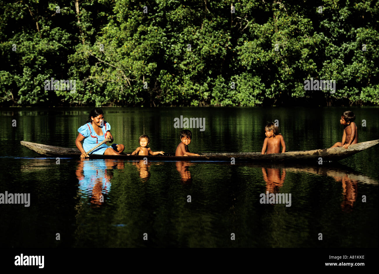 Venezuela, Delta Amacuro state, Orinoco delta, Waraos Indians Stock Photo