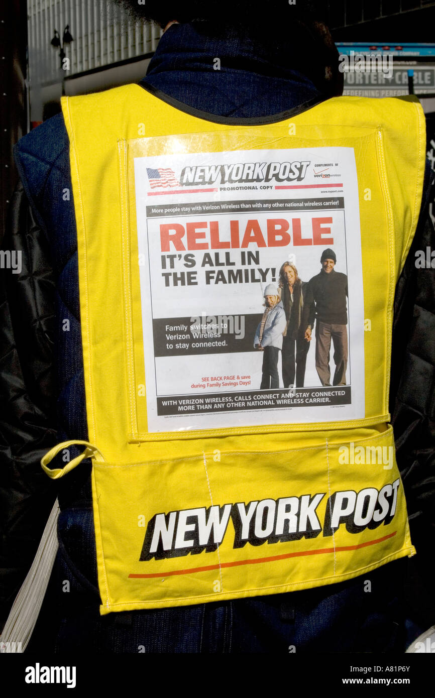 New York Post Vendor New York City Stock Photo