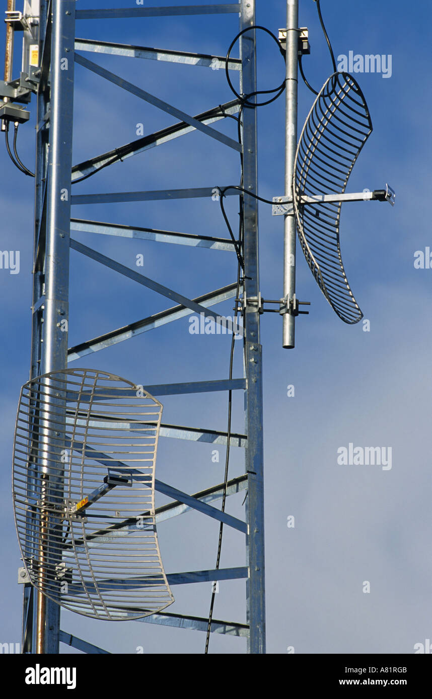 tower with wireless network and cell phone repeaters