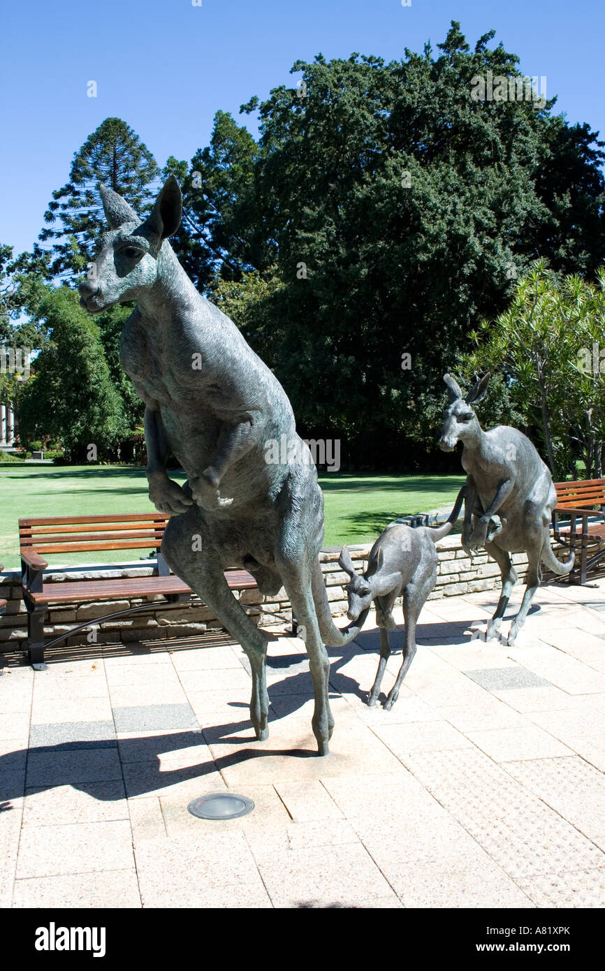 Kangaroo Sculptures Perth Australia Stock Photo Alamy