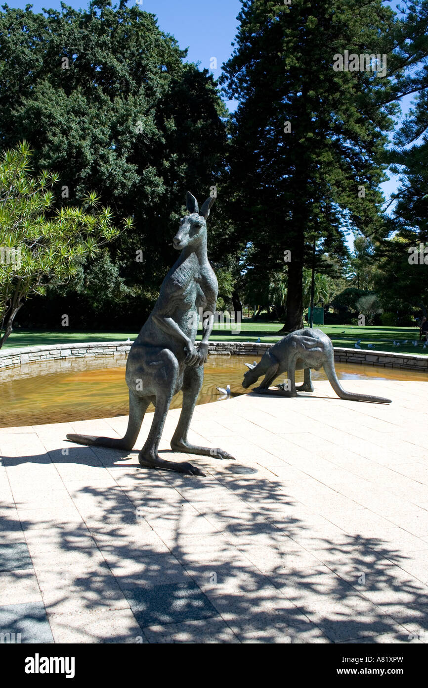 Kangaroo Sculptures Perth Australia Stock Photo Alamy
