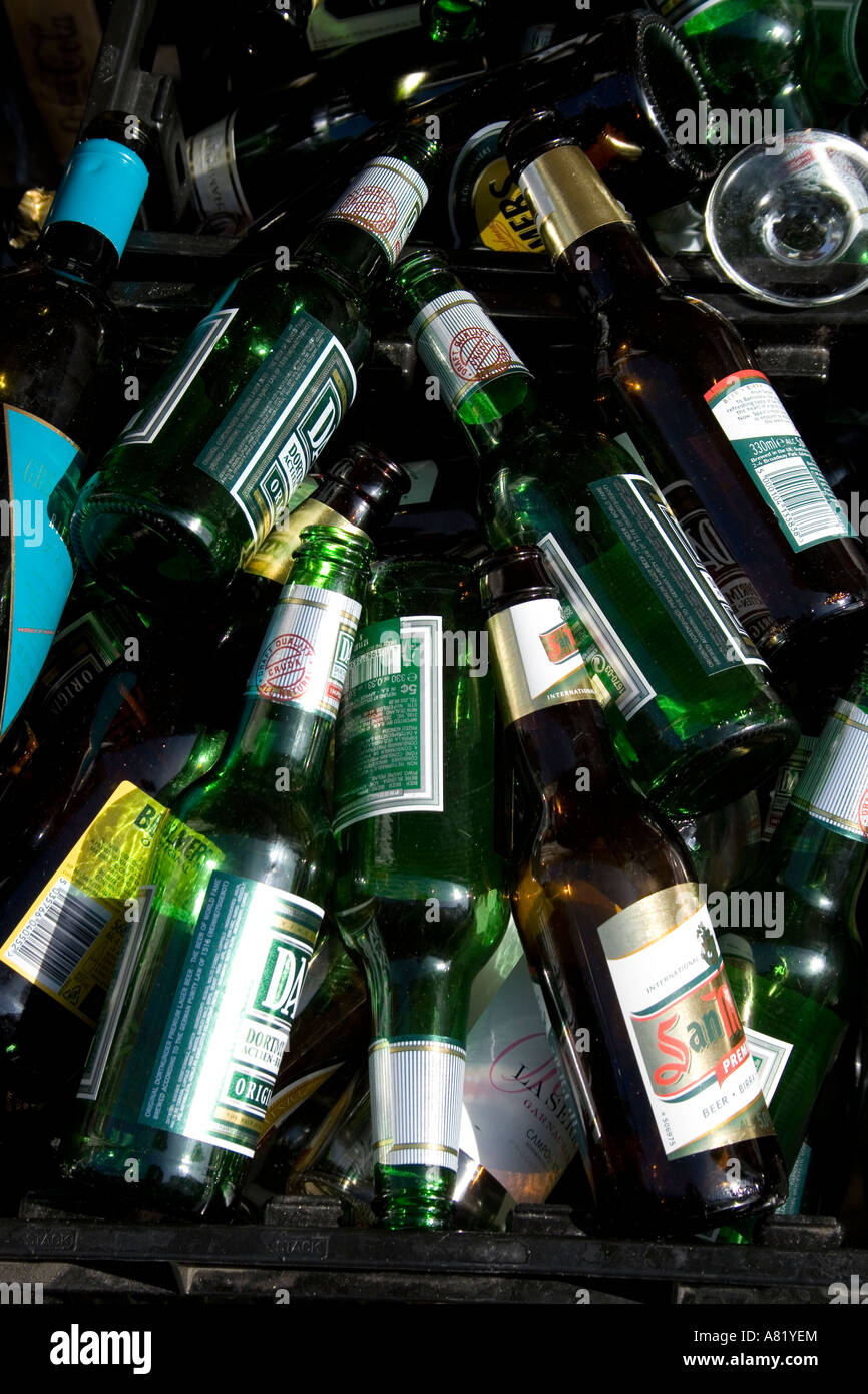Empty Wine and Beer Bottles Stock Photo Alamy